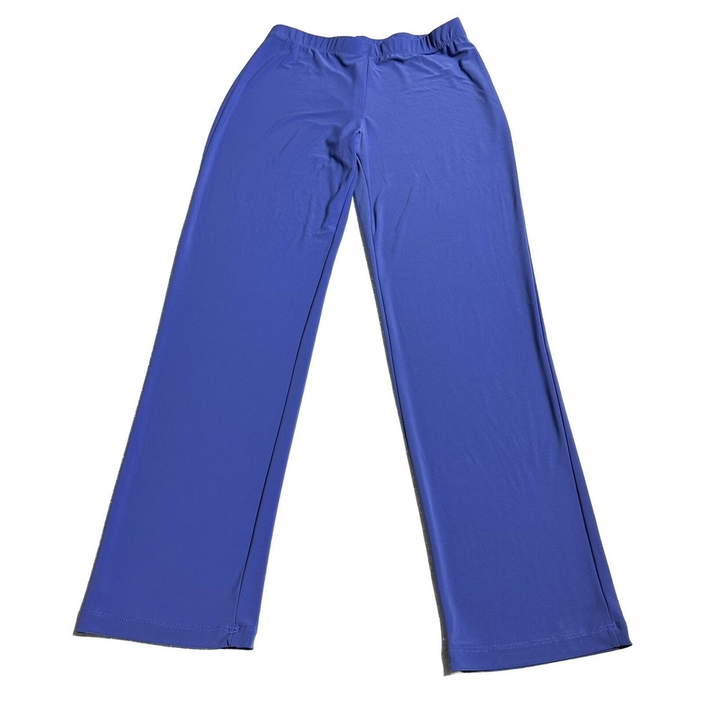 Clara Sun Woo Straight Leg Pants Women's Size M Purple Elastic Waist High Rise